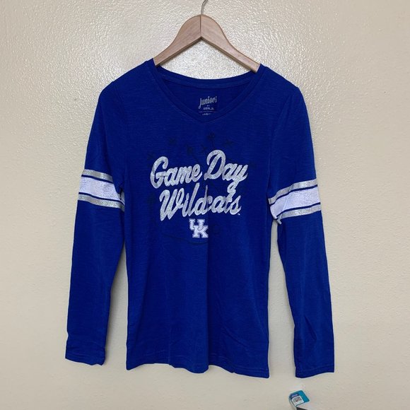 NCAA Wildcats Kentucky Game Day Shirt Junior Large 11/13 Long Sleeve Blue - Picture 2 of 11